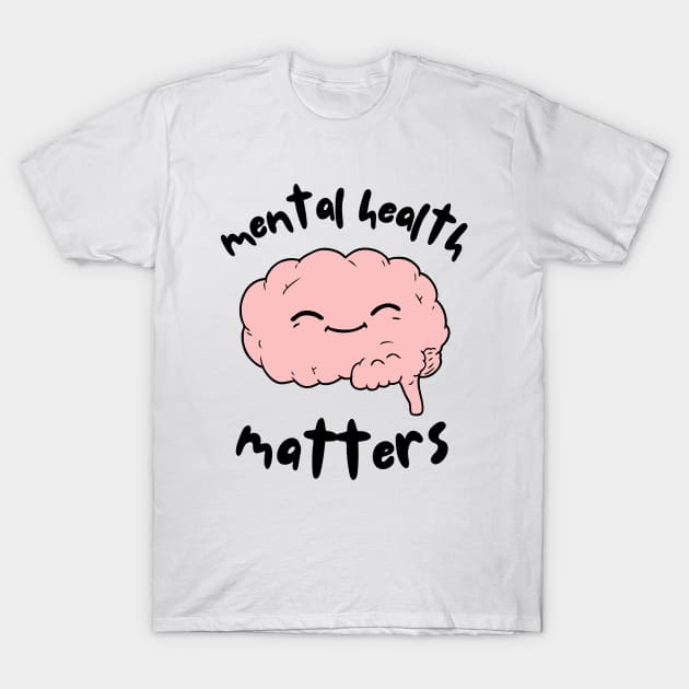 Mental Health Matters Awareness Brain T-Shirt by JustSomeThings